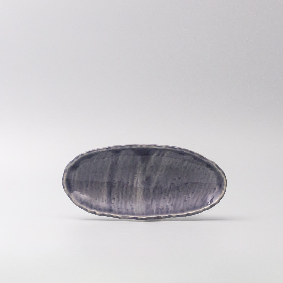 Premium Ceramic Sushi Plate – Purple Crackle Amethyst Glaze 21.2 x 10cm