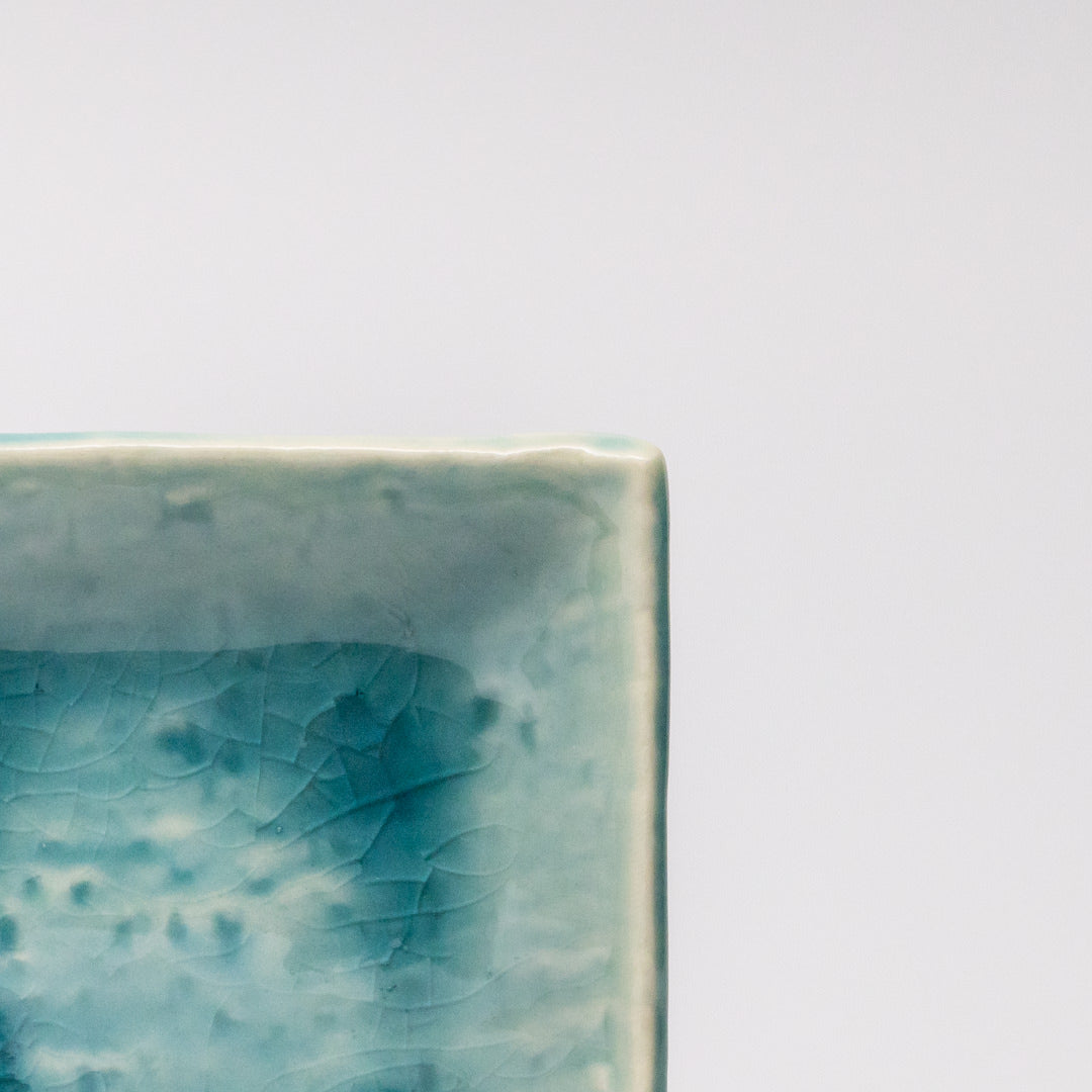 Premium 10cm Crackle Turquoise Glaze Ceramic Sauce Dish Dishwasher Microwave Safe