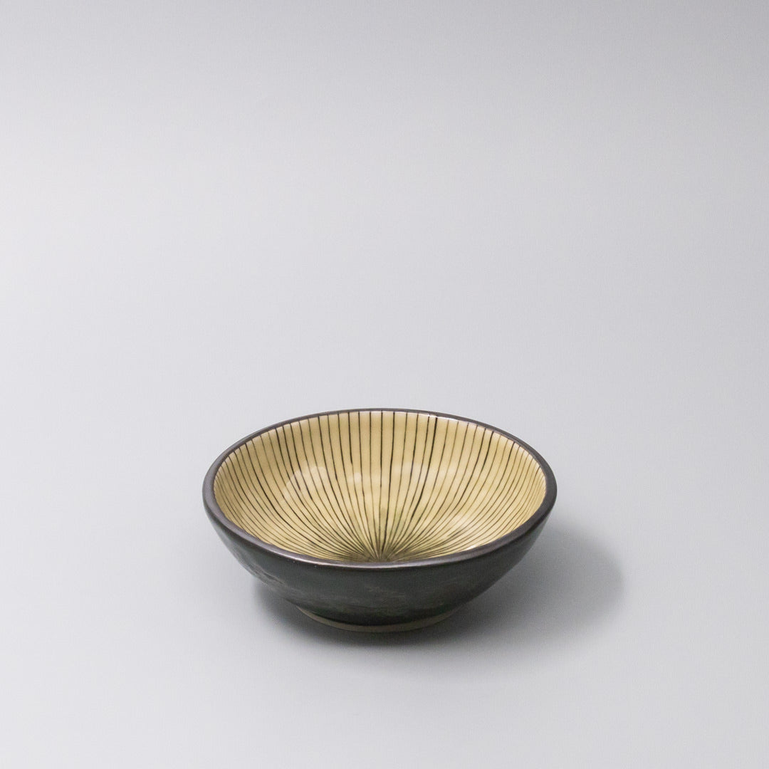 Premium Ceramic Bowl – Green Converging Line Glaze 13cm, 200ml