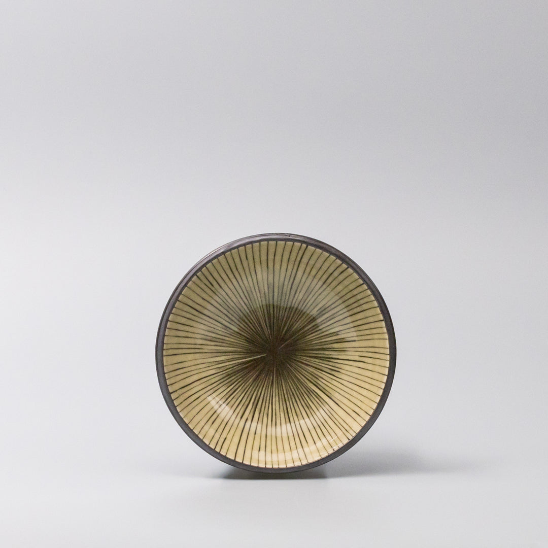 Premium Ceramic Bowl – Green Converging Line Glaze 13cm, 200ml