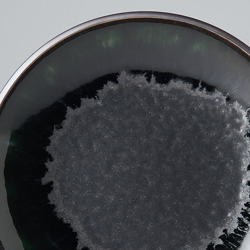 Premium 19.5cm Matt and Shiny Black Glaze Ceramic Side Plate Dishwasher Microwave Safe