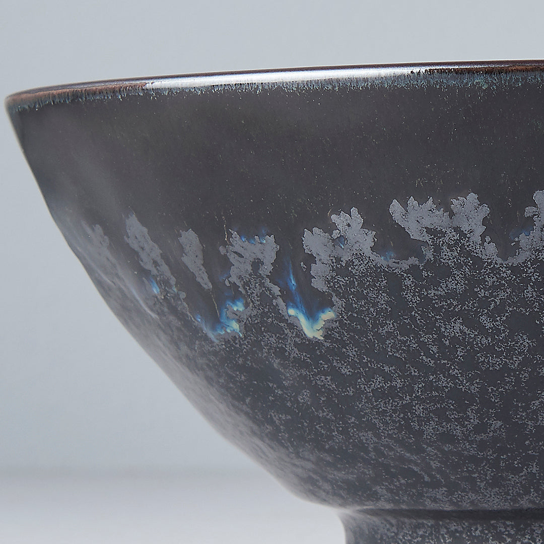 Premium Ceramic Udon Bowl – Black Matt & Shiny Glaze 800ml