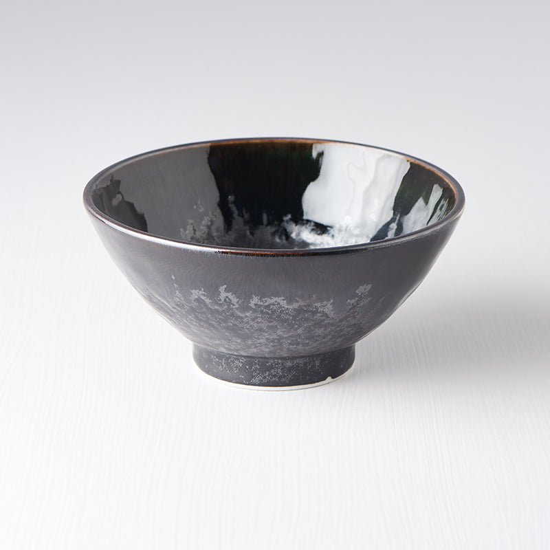 Premium Ceramic Bowl – Black Matt & Shiny Glaze 15cm, 450ml