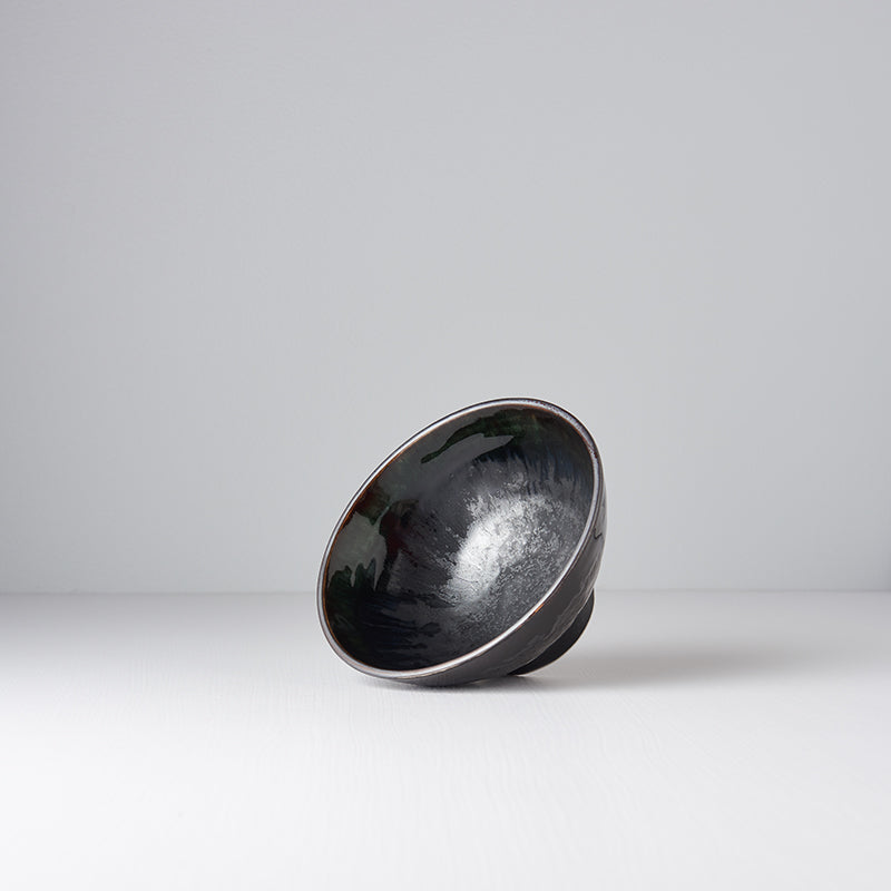 Premium Ceramic Bowl – Black Matt & Shiny Glaze 15cm, 450ml