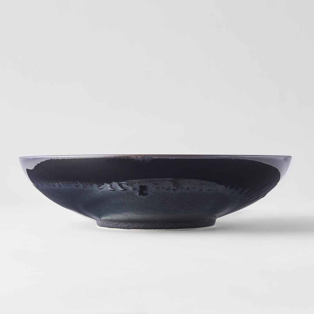 Premium Ceramic Serving Bowl – Black Matt & Shiny Glaze 1500ml