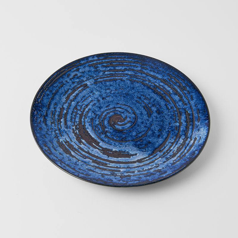 Premium 28.5cm Copper Swirl Glaze Ceramic Dinner Plate Dishwasher Microwave Safe