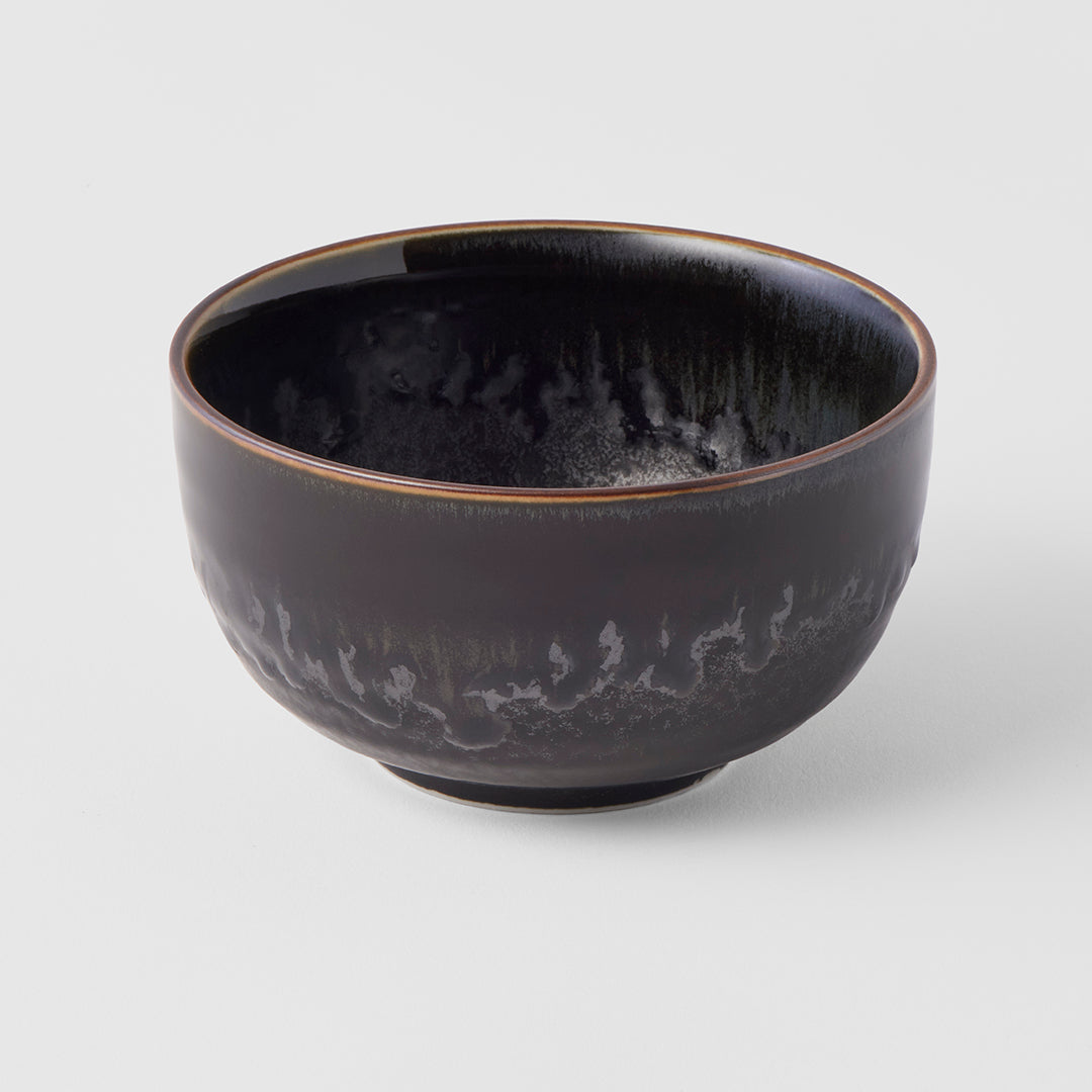 Premium Ceramic Bowl – Black Matt & Shiny Glaze 13cm, 400ml