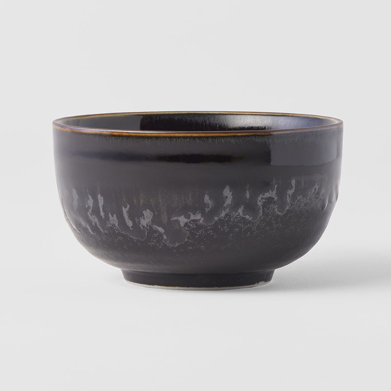 Premium Ceramic Bowl – Black Matt & Shiny Glaze 13cm, 400ml