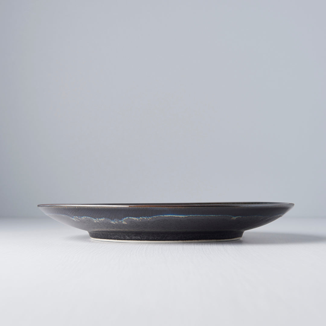 Premium 25.5cm Matt and Shiny Black Glaze Ceramic Dinner Plate Dishwasher Microwave Safe