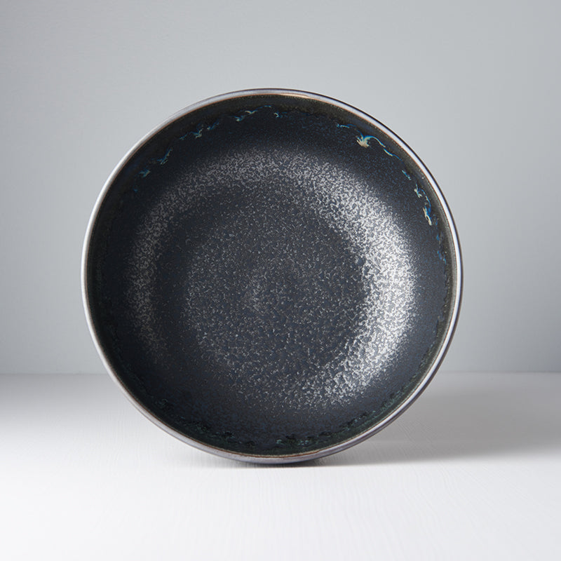 Premium Ceramic Serving Bowl – Black Matt & Shiny Glaze 1800ml