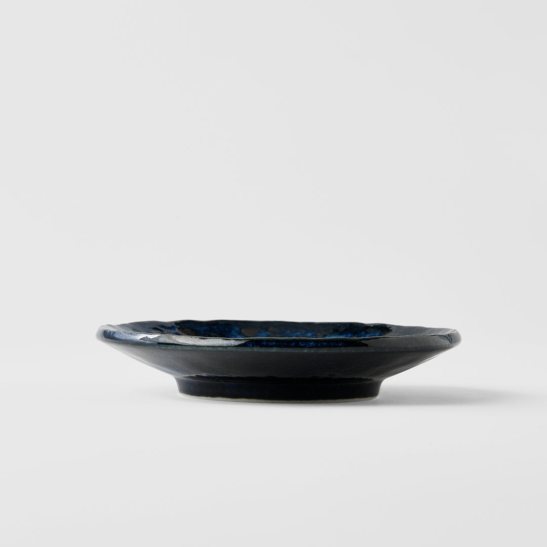 Premium Saucer – Blue Copper Swirl Glaze 13.5cm