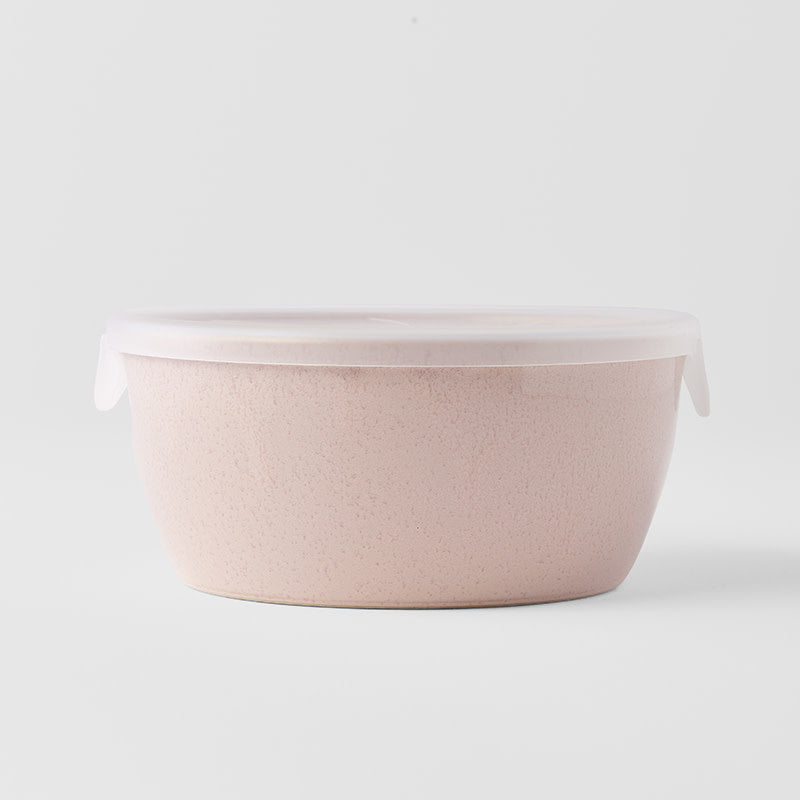 Premium 13cm Sakura Pink Glaze Ceramic Bowl with Lid 400ml Dishwasher Microwave Safe