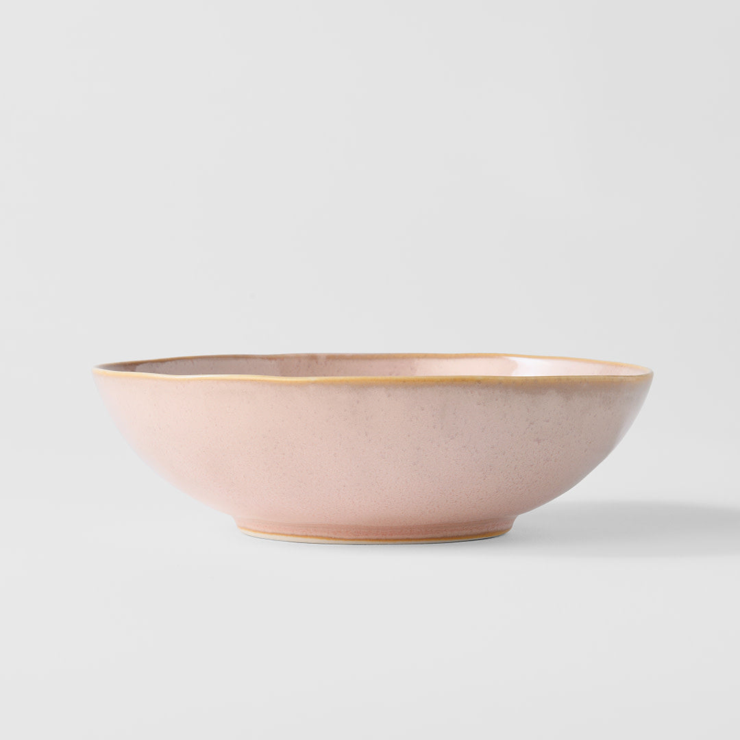 Premium 16.5cm Sakura Pink Glaze Oval Ceramic Bowl 300ml Dishwasher Microwave Safe