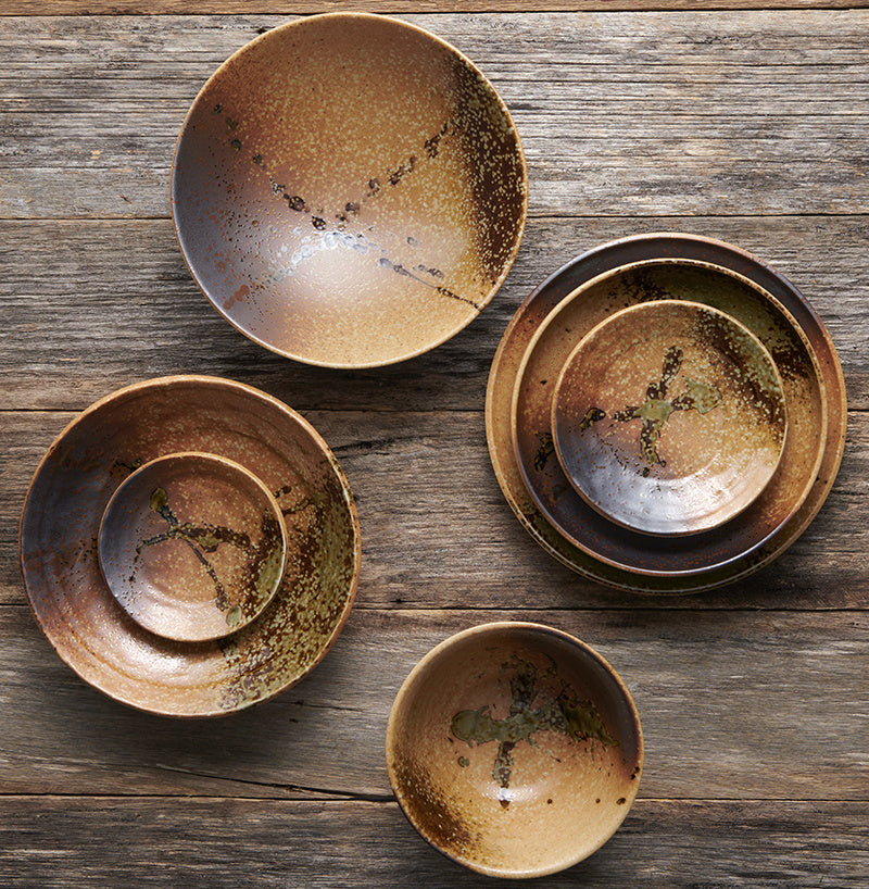 Premium Ceramic Saucer – Brown Wabi Sabi Glaze 13.5cm