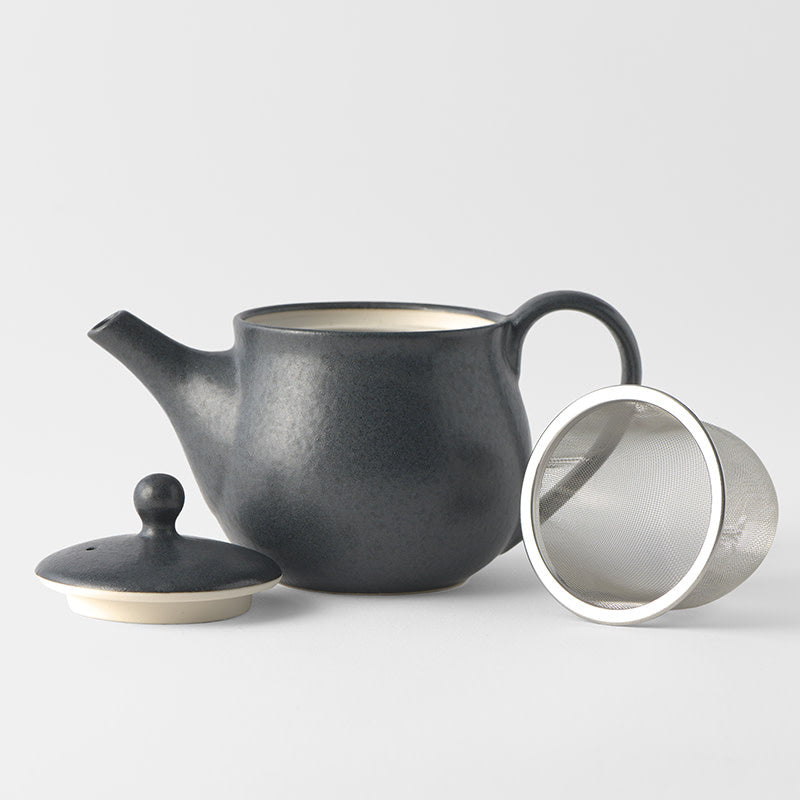 Premium 400ml Matte Black Glaze Ceramic Teapot Japanese Tea Pot