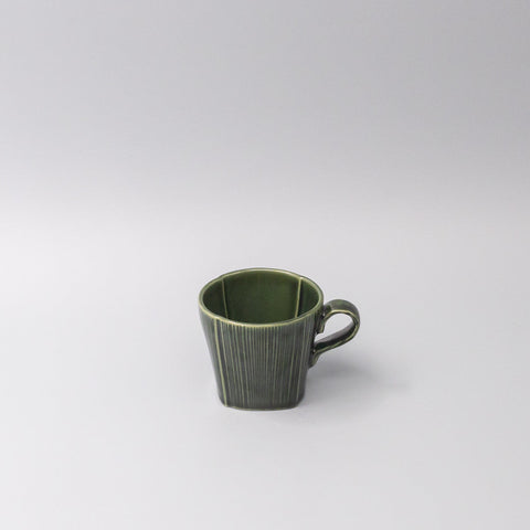 Premium 180ml Reeded Oribe Glaze Ceramic Mug Dishwasher Microwave Safe