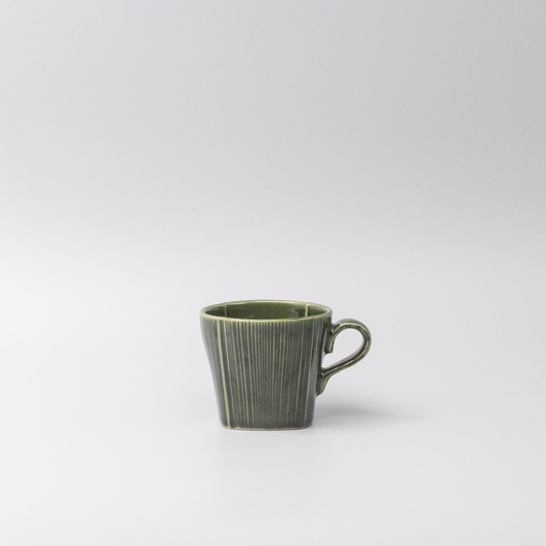 Premium 180ml Reeded Oribe Glaze Ceramic Mug Dishwasher Microwave Safe