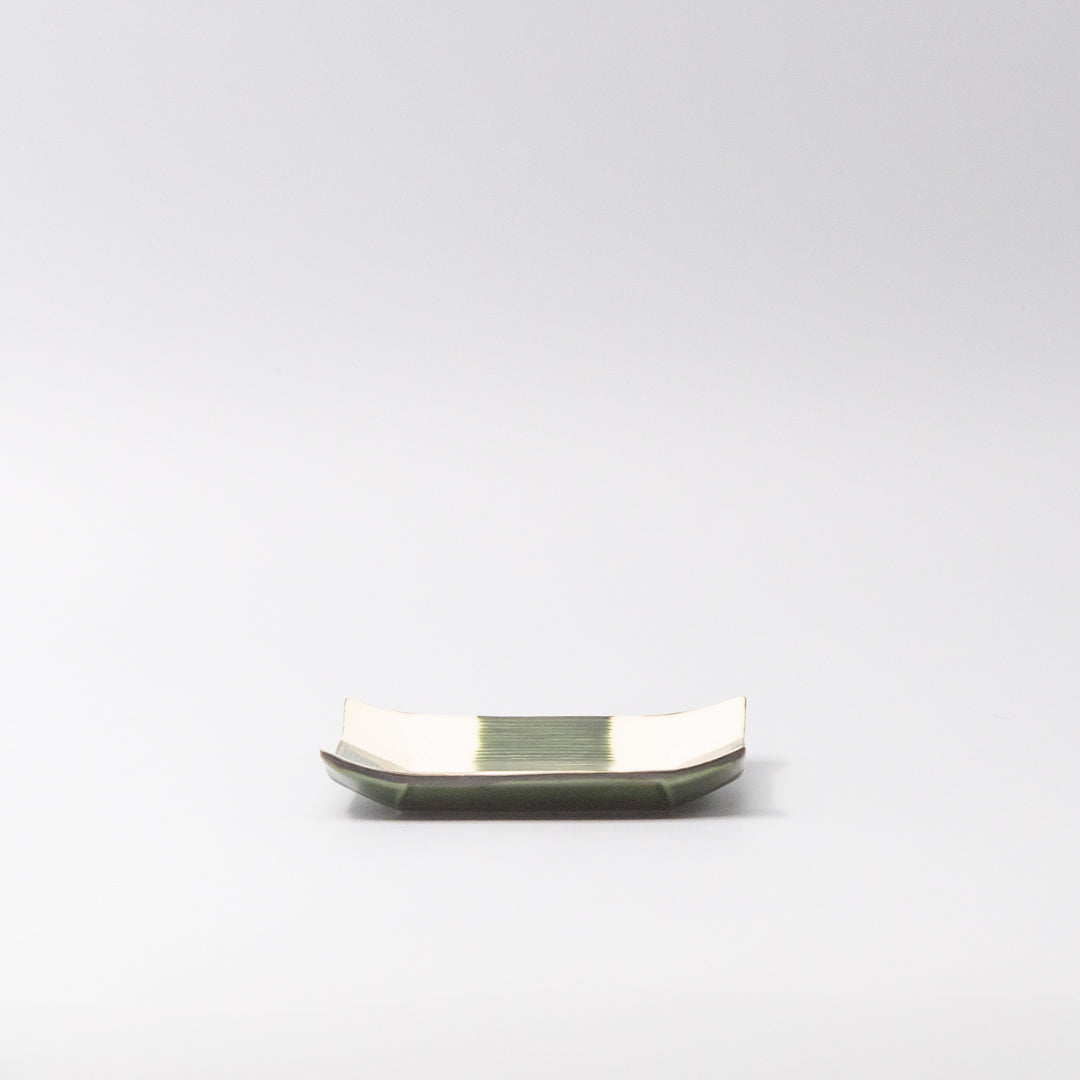 Premium 12cm Reeded Oribe Checkerboard Glaze Ceramic Saucer Dishwasher Microwave Safe