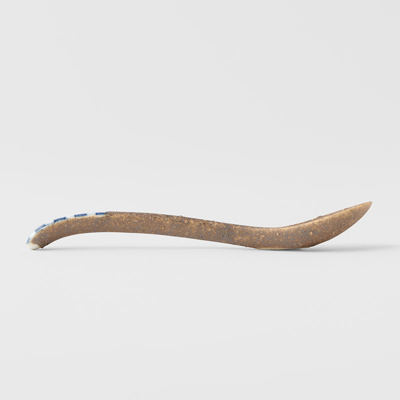 Premium Small Spoon – Bisque Indigo Checkerboard