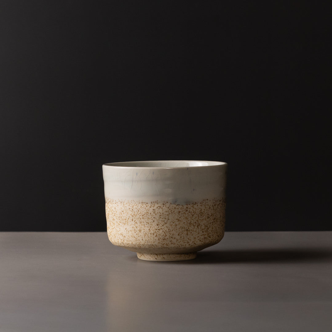 Premium 10cm Aozora Fleck Ceramic Matcha Tea Bowl 400ml Dishwasher Microwave Safe