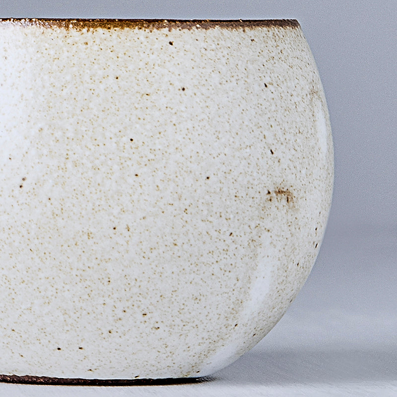 Premium Ceramic Round Cup – Beige Oatmeal Glaze 180ml
