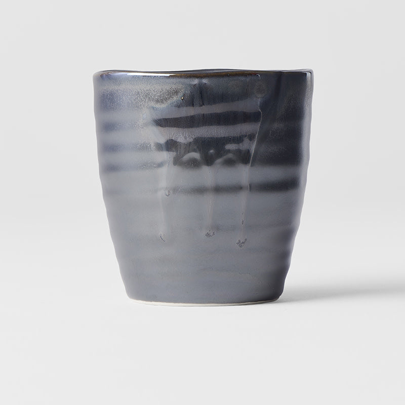 Premium Sushi Mug – Metallic Black Drip Glaze 325ml