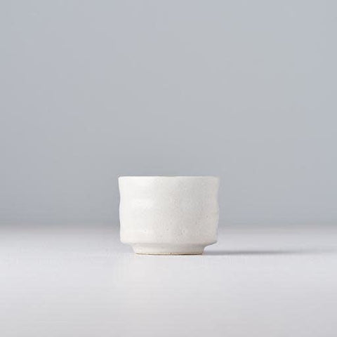 White Snow Glaze 40ml Ridged Ochoko Sake Cup Japanese Ceramic Drinkware Dishwasher Safe