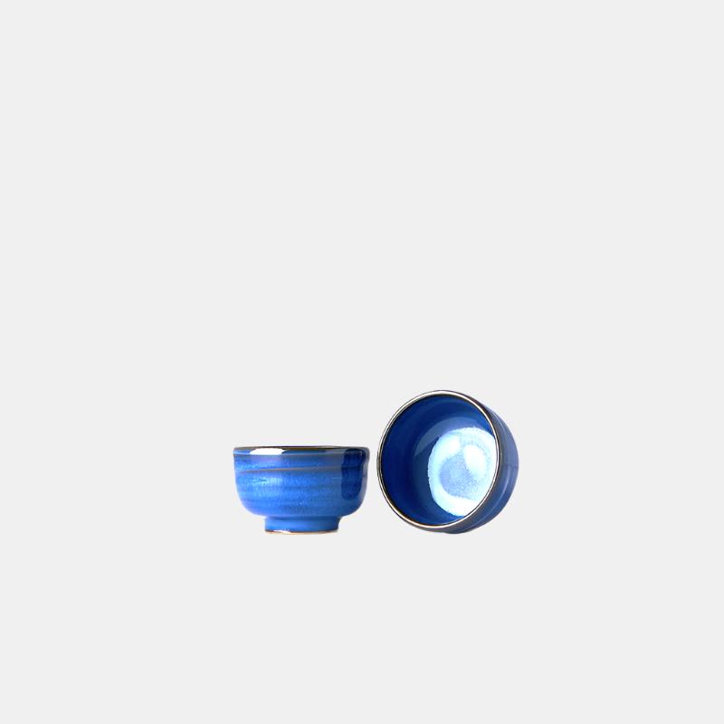 Premium 35ml Gura Kiln Blue Glaze Ceramic Sake Cup Dishwasher Safe