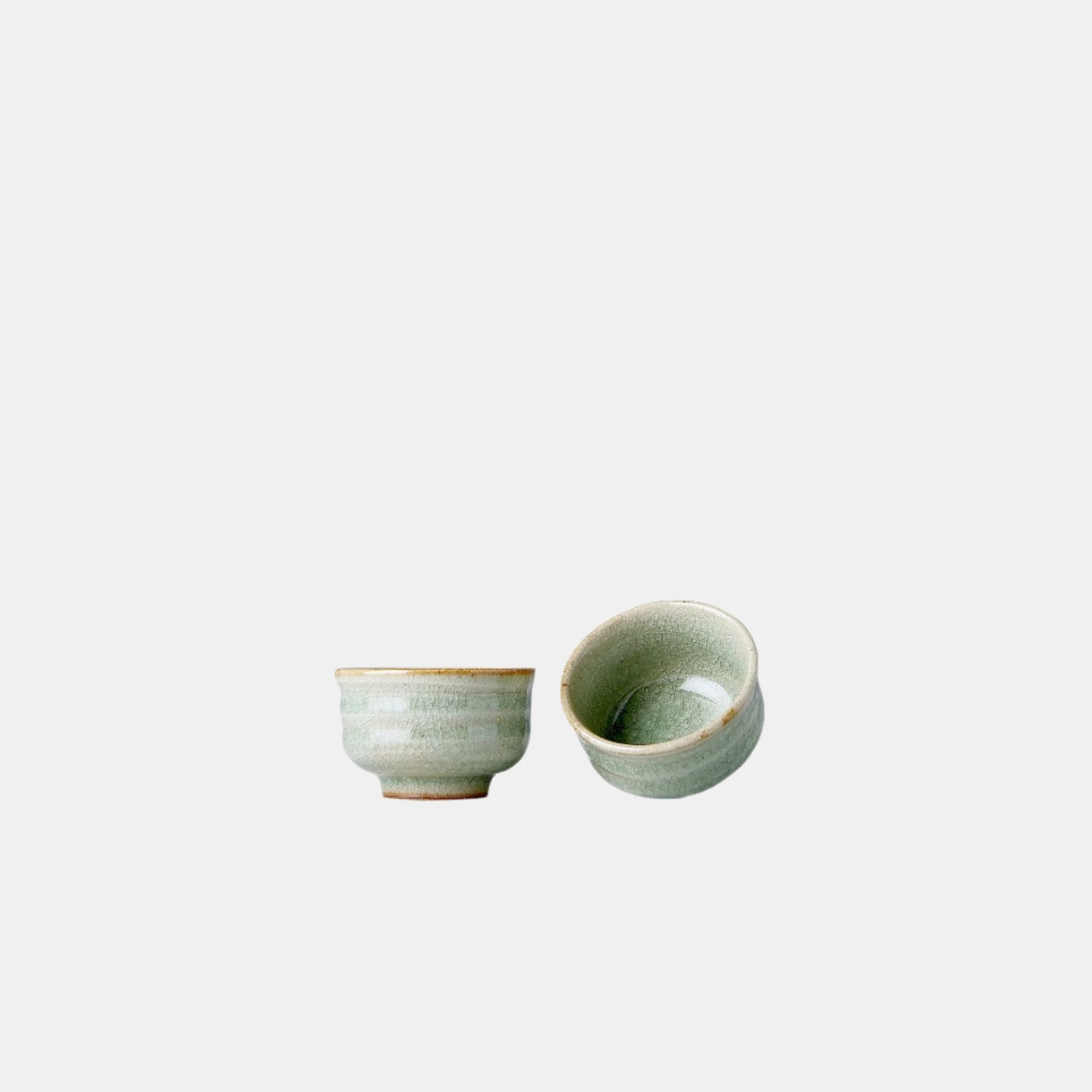 Celadon Glaze 35ml Ceramic Sake Cup Light Green Japanese Tableware Dishwasher Safe