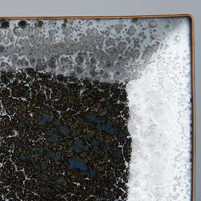 Premium 33cm Black Pearl Glaze Rectangular Ceramic Platter Dishwasher Microwave Safe