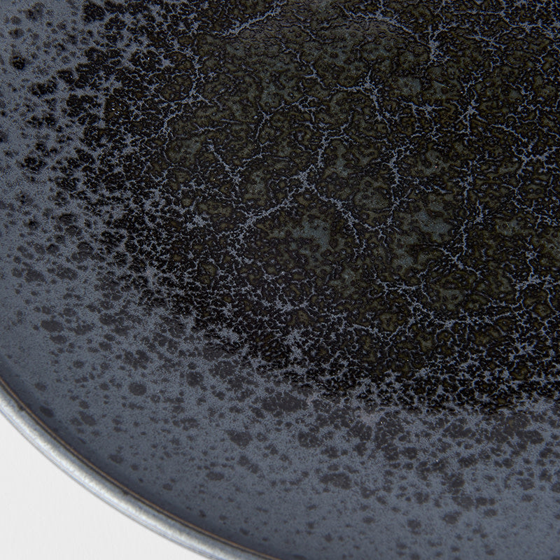 Premium 25.5cm Black Pearl Glaze Ceramic Dinner Plate Dishwasher Microwave Safe