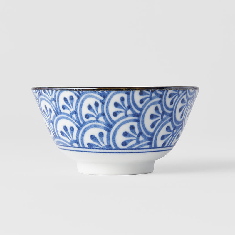 Premium Bowl – Blue Petal Crest Pattern Design 13cm, 300ml