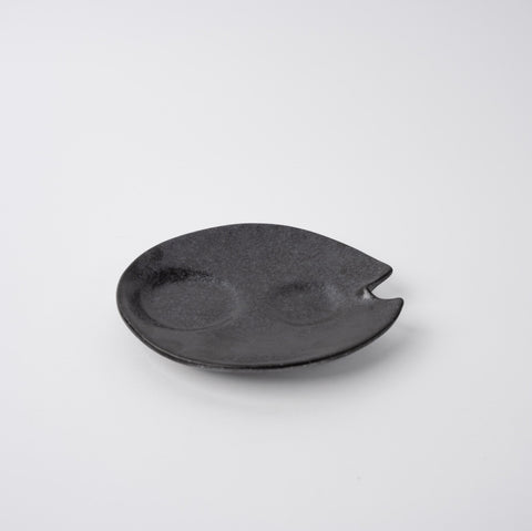 Premium Dimpled Plate – Craft Black Glaze 15cm