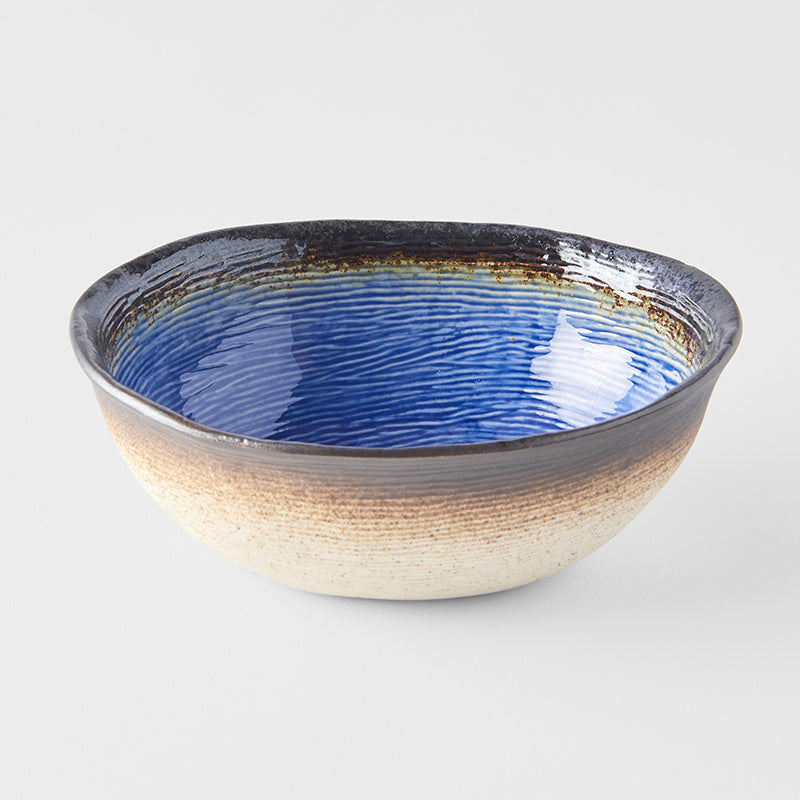 Premium 17x13cm Cobalt Blue Glaze Oval Ceramic Bowl 450ml Dishwasher Safe