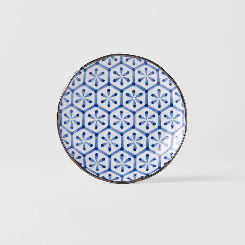 Premium Tapas Plate – Blue Flower Design 16.5cm