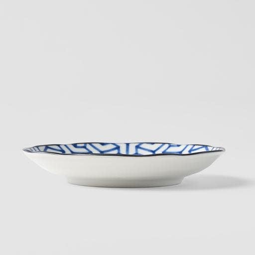 Premium Tapas Plate – Blue Herringbone Design 16.5cm