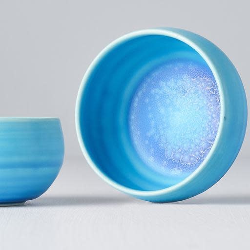 Premium 100ml Dry Turquoise Glaze Ceramic Tea Cup Dishwasher Microwave Safe