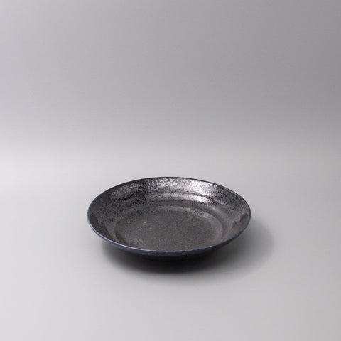 Premium Flat Based Pasta Bowl – Dark Blue Midnight Pearl Glaze 23cm