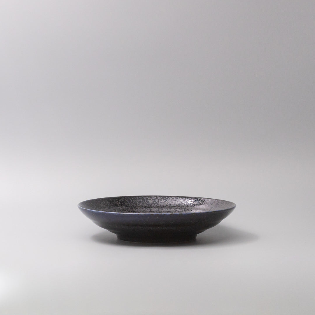 Premium Flat Based Pasta Bowl – Dark Blue Midnight Pearl Glaze 23cm