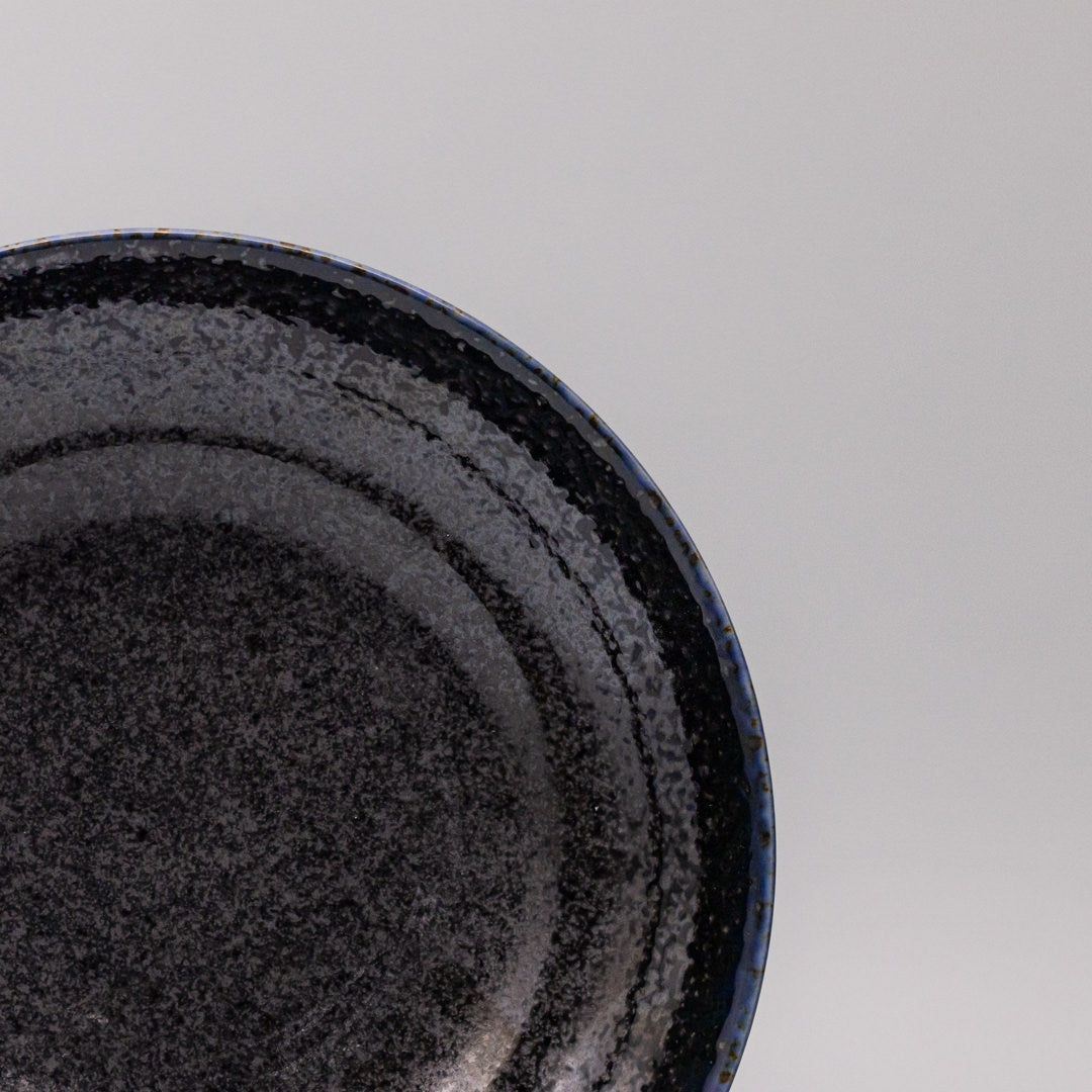 Premium Flat Based Pasta Bowl – Dark Blue Midnight Pearl Glaze 23cm