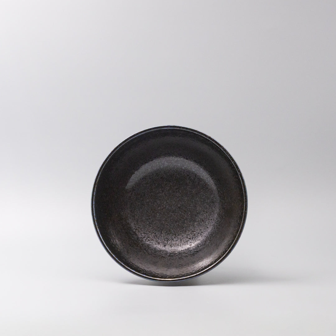 Premium Fluted Udon Bowl – Dark Blue Midnight Pearl Glaze 21cm