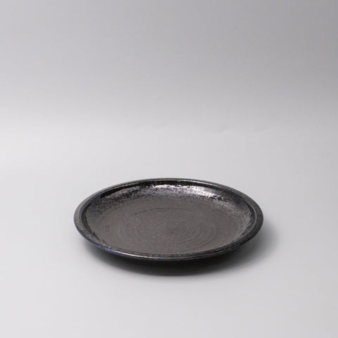 Premium Thick Edge Plate – Dark Blue Midnight Pearl Glaze 25cm