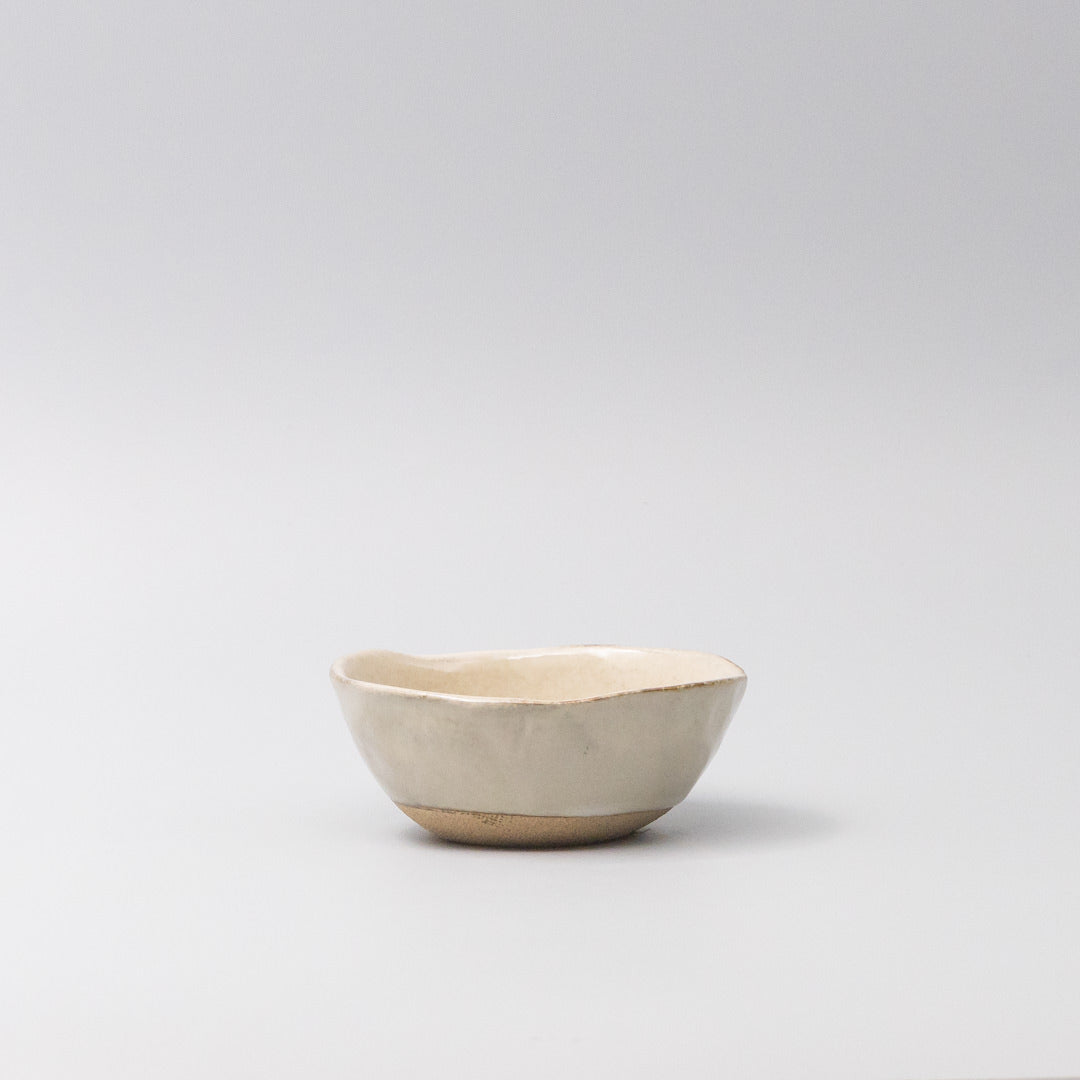 Premium 11cm Fawn Glaze Lopsided Ceramic Bowl Dishwasher Microwave Safe