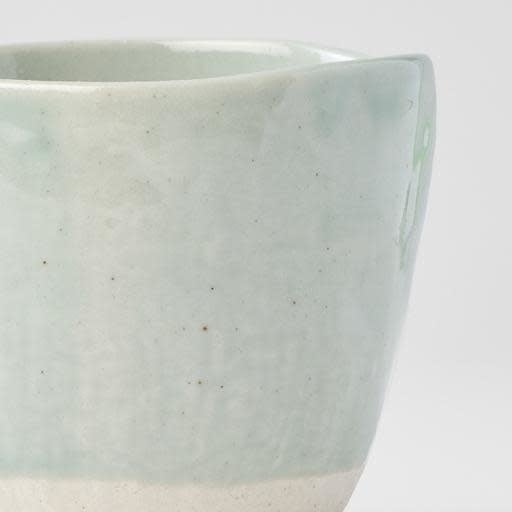 Premium 200ml Tomei Blue Glaze Lopsided Ceramic Mug Dishwasher Microwave Safe