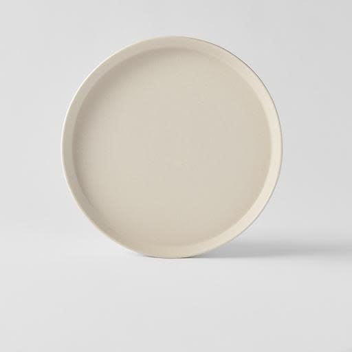 Premium 25cm Craft White Glaze High Rim Ceramic Plate Dishwasher Microwave Safe