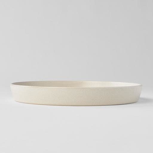 Premium 25cm Craft White Glaze High Rim Ceramic Plate Dishwasher Microwave Safe