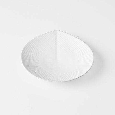 Premium Plate – White Snow Leaf Glaze 17.5cm