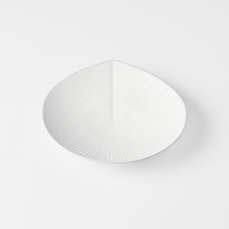 Premium Plate – White Snow Leaf Glaze 17.5cm