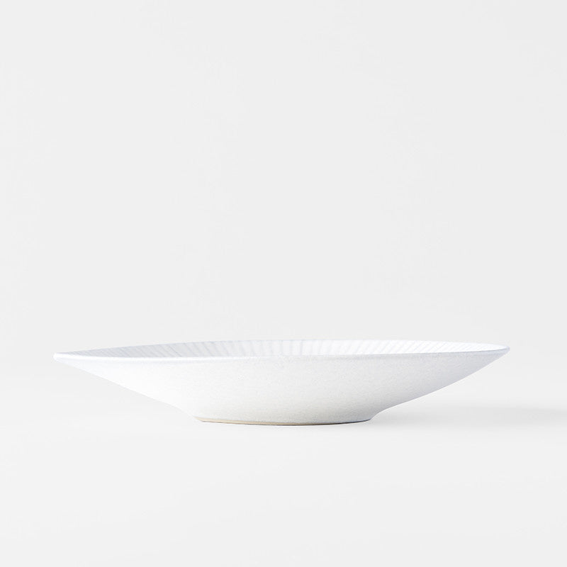 Premium Plate – White Snow Leaf Glaze 17.5cm