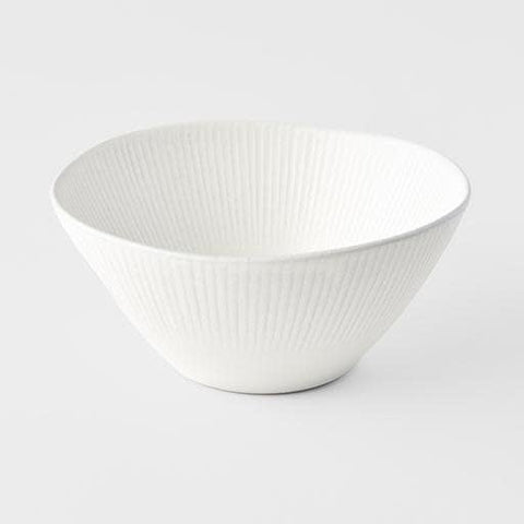 Premium Large Bowl – White Snow Leaf Glaze 18cm, 500ml